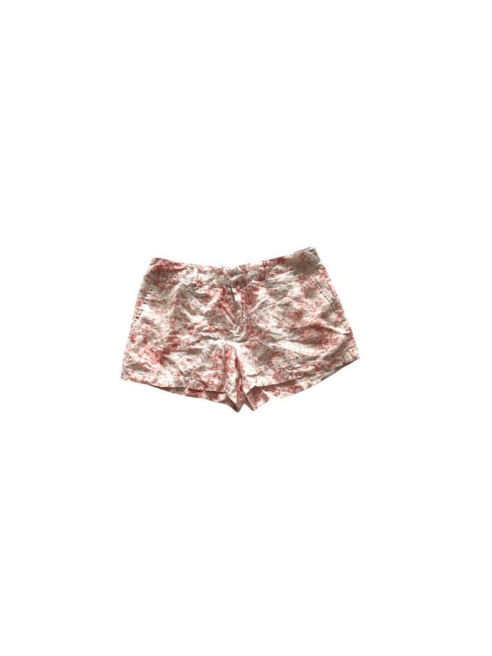 Valerie Bertinelli Pink White Floral Linen Shorts Size 12